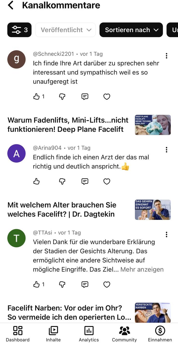 Kommentare von Zuschauern